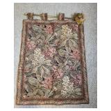 Brown Art Design Tapestry Wall Hanging - Floral Hydrangea Pattern, 32 in Wide