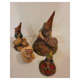 Franklin Mint Gnome Figurines - Garden Statues Set of 4 (1983)