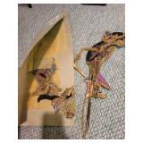 Kadipaten Kulon Yogyakarta Indonesia Wayang Kulit Shadow Puppet Cutout w/ Colorful Foil