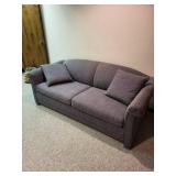 Simmons Hide-A-Bed Sofa - 3-Seat, Gray Striped Upholstery