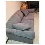 Simmons Hide-A-Bed Sofa - 3-Seat, Gray Striped Upholstery