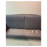 Simmons Hide-A-Bed Sofa - 3-Seat, Gray Striped Upholstery
