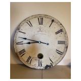 Large Cafe des Marguerites Roman Numeral Wall Clock 23in Distressed