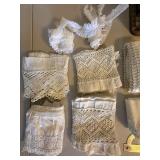 Vintage Mondamin Hamburg Tin w White Lace Trim Sewing Lot