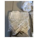 Vintage Mondamin Hamburg Tin w White Lace Trim Sewing Lot