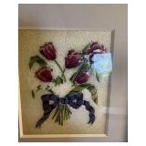 Decorative Home Decor Lot Framed Floral Art Heart Hanger Dish