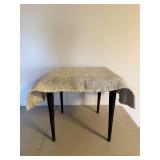 Vintage MCM Style Square End Table Dark Wood 15in Top Good