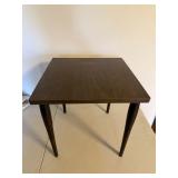 Vintage MCM Style Square End Table Dark Wood 15in Top Good