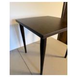 Vintage MCM Style Square End Table Dark Wood 15in Top Good