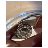 Vintage Rowenta Electric Dry Iron Burgundy Chrome 7in Untested