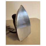 Vintage Rowenta Electric Dry Iron Burgundy Chrome 7in Untested