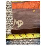 Pair Vintage Signed Batik Textile Wall Hangings w Wood Slats 12x28