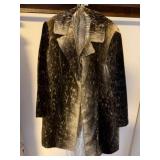 Bogh Stuttgart Vintage Real Fur Coat Mottled Brown Gray Repair