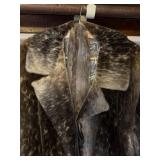 Bogh Stuttgart Vintage Real Fur Coat Mottled Brown Gray Repair