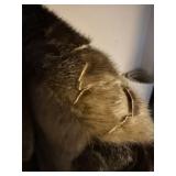 Bogh Stuttgart Vintage Real Fur Coat Mottled Brown Gray Repair