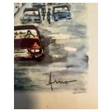 Signed Framed Paris Notre Dame Watercolor Painting 14x10 Street Scene