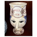 Studio Pottery & Curio Lot Denmark Face Mug Vase Bird Amethyst
