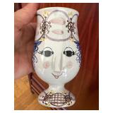 Studio Pottery & Curio Lot Denmark Face Mug Vase Bird Amethyst