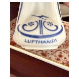 Lufthansa Porcelain Decanter & Asian Teapots Dish Decor Lot