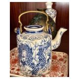 Lufthansa Porcelain Decanter & Asian Teapots Dish Decor Lot