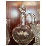 Mixed Lot 5 Clear Glass Vases Decanter Square Planters Cut Glass