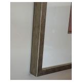 Framed Abstract Art Print Under Glass Silver Tone Frame 32x27