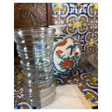 Decorative Estate Lot Vase Glass Platter Pewter Plate Marked Vase