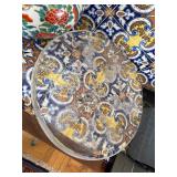 Decorative Estate Lot Vase Glass Platter Pewter Plate Marked Vase