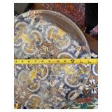 Decorative Estate Lot Vase Glass Platter Pewter Plate Marked Vase