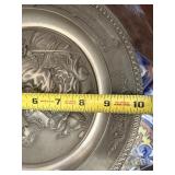 Decorative Estate Lot Vase Glass Platter Pewter Plate Marked Vase