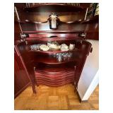 Vintage 2 Pc Rosewood Wall Unit Display Cabinet Hutch and Bar