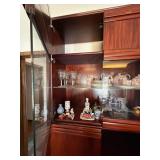 Vintage 2 Pc Rosewood Wall Unit Display Cabinet Hutch and Bar