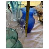 Mixed Art Glass Vase Lot Swirl Optic Colored Decorative 10 Pc
