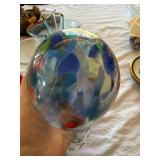 Mixed Art Glass Vase Lot Swirl Optic Colored Decorative 10 Pc