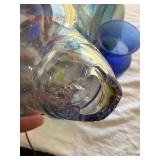 Mixed Art Glass Vase Lot Swirl Optic Colored Decorative 10 Pc