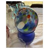 Mixed Art Glass Vase Lot Swirl Optic Colored Decorative 10 Pc