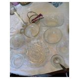 Mixed Vintage Pressed Glass Serving Bowls Dishes Candle Holders Lot