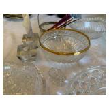Mixed Vintage Pressed Glass Serving Bowls Dishes Candle Holders Lot