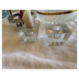Mixed Vintage Pressed Glass Serving Bowls Dishes Candle Holders Lot