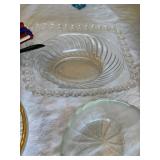 Mixed Vintage Pressed Glass Serving Bowls Dishes Candle Holders Lot