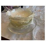 Mixed Vintage Clear Glass Serveware Lot Pitcher Bowls Basket 14+ Pcs