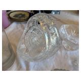 Mixed Vintage Clear Glass Serveware Lot Pitcher Bowls Basket 14+ Pcs