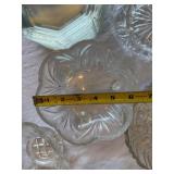 Mixed Vintage Clear Glass Serveware Lot Pitcher Bowls Basket 14+ Pcs