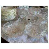 Mixed Vintage Clear Glass Serveware Lot Pitcher Bowls Basket 14+ Pcs