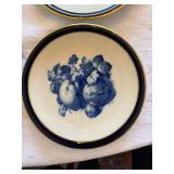 Johann Haviland Bavaria Fruit Bowls Cobalt Gold Rim Set of 5 (4 shown)