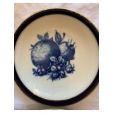 Johann Haviland Bavaria Fruit Bowls Cobalt Gold Rim Set of 5 (4 shown)