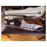 Vintage Student Violin w/ Case Bow Rosin Accessories For Repair