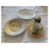 Limoges Hand Painted Porcelain Cup Saucer Bowl Lot 5 Pc Floral