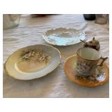 Limoges Hand Painted Porcelain Cup Saucer Bowl Lot 5 Pc Floral