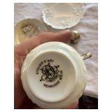 Limoges Hand Painted Porcelain Cup Saucer Bowl Lot 5 Pc Floral